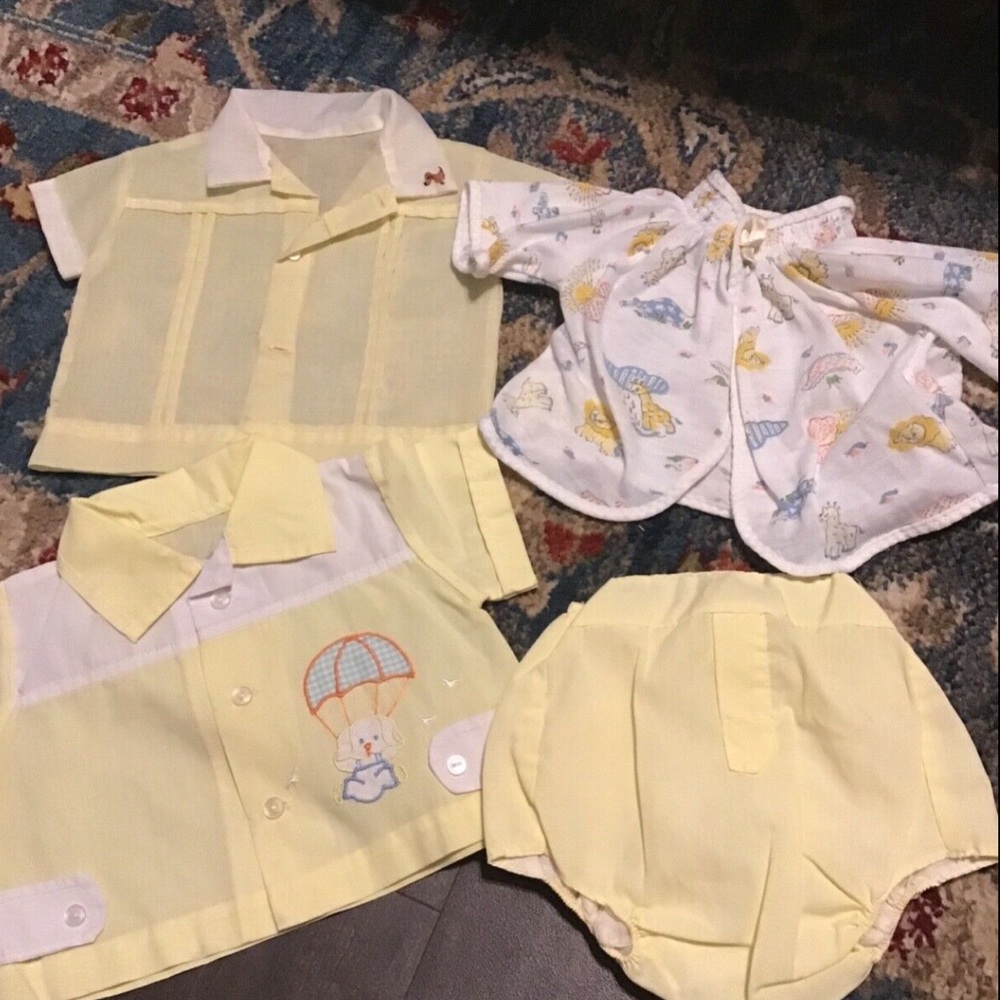Baby boys vintage 0-3 layette outfits sets